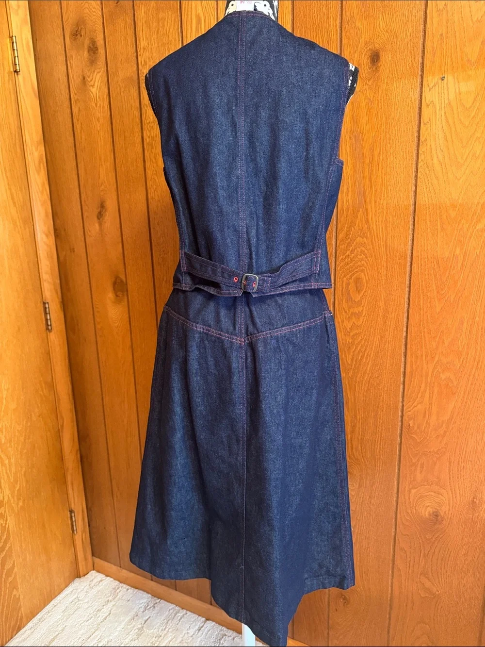 Halston 111 Women's Dark Indigo Denim Jacket and Vest & Skirt Set